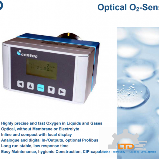 CENTEC OXYTRANS TR – Cảm biến đo oxy hòa tan chính xác cho ngành thực phẩm và đồ uống Centec Việt Nam