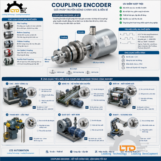 Coupling Encoder là gì? Công dụng, ứng dụng và các dòng Coupling Encoder chính hãng
