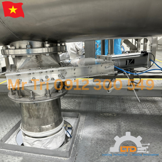 Slide Gate Valve cho nhà máy thực phẩm với bột, hạt khô như bột mì, đường, tinh bột, sữa bột, cacao, cà phê, ngũ cốc