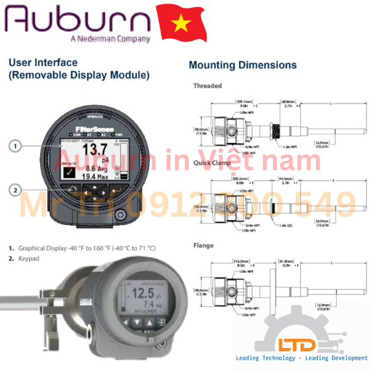PM1, PM1PRO Auburn, Máy đo và phát hiện rò rỉ bụi sau baghouse - Bagfilter hãng Auburn FilterSense tại Việt Nam