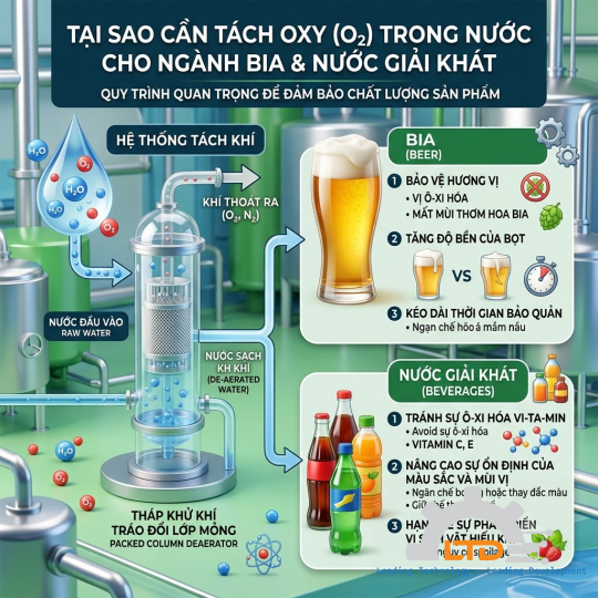 Lợi ích chính của tách O2 trong nước ngành thực phẩm – Vì sao cần tách Oxy?
