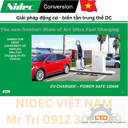 Nidec Ultra Fast Charger, High-Power DC Fast Charging Solution for Electric Vehicles in Việt Nam, from 200V to 950V Less than 15 minute recharge