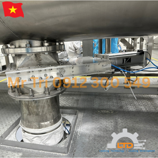 Slide Gate Valve cho nhà máy thực phẩm với bột, hạt khô như bột mì, đường, tinh bột, sữa bột, cacao, cà phê, ngũ cốc