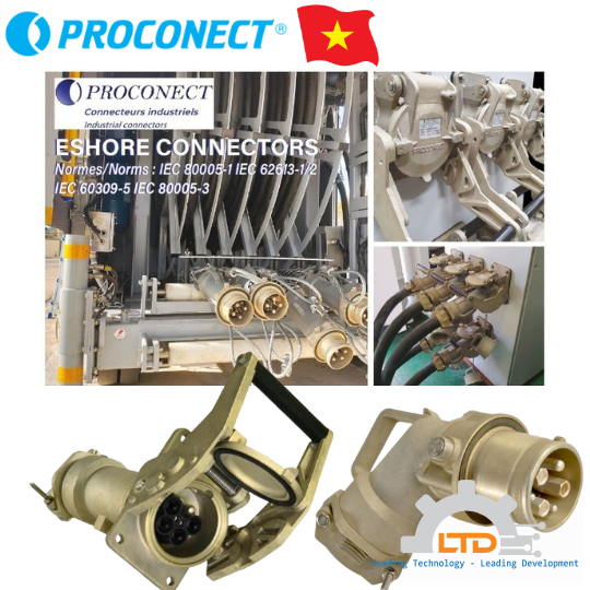Socket 630A X6PM430S PROCONECT,  3PX6 Straight Receiving Socket 3P+N+E+2Pilot (630A) PROCONECT Việt Nam