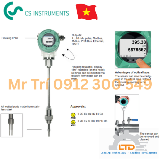 VA570, VA 570, Thermal Mass Flow VA570 CS-instruments  tại Việt Nam,  Flow meter insertion chuẩn EX CS-instruments